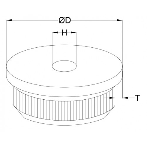 End Cap - Domed Drilled - 304 - 48.3 x 2mm